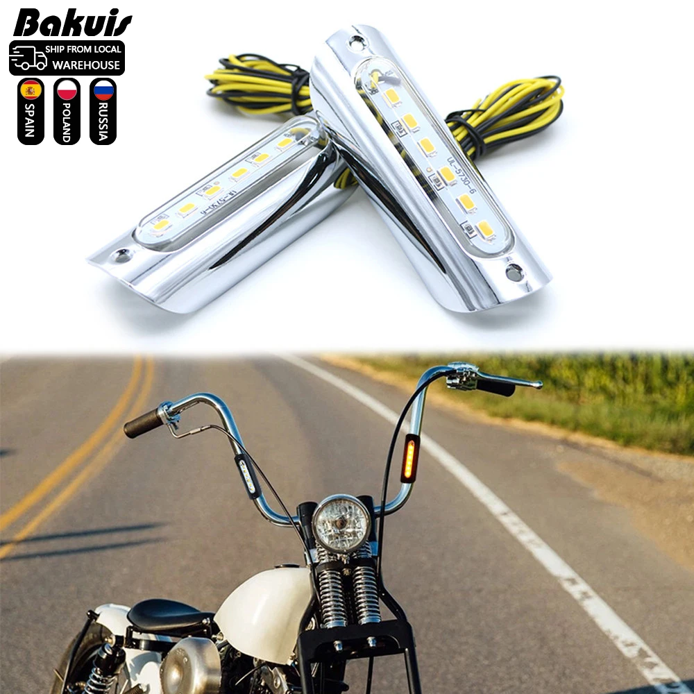 For Harley Road King Motorcycle LED Turn Signals Driving Light Highway Crash Bar Lamp for Touring Sportster Softail Chopper