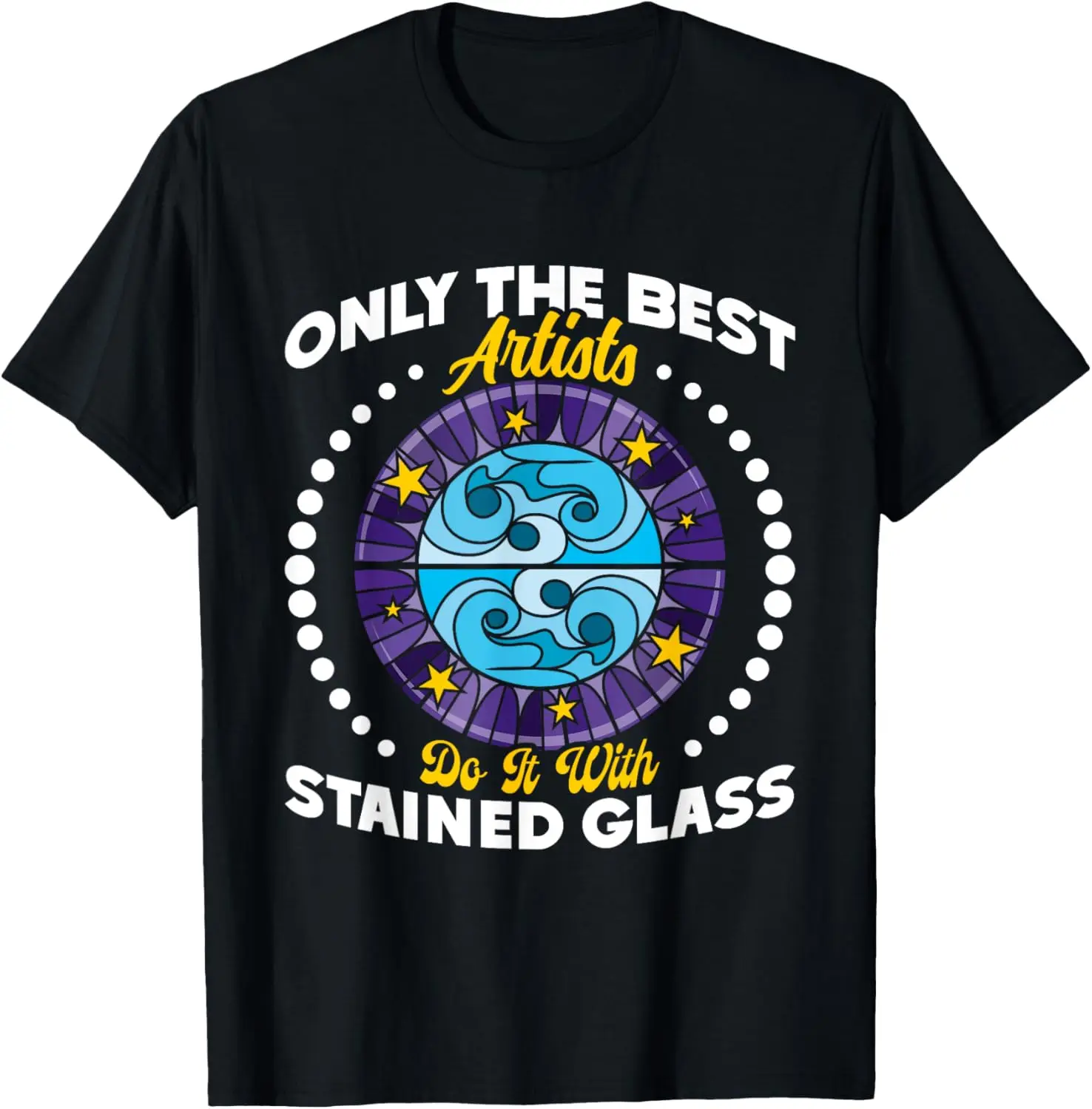 Stained Glass Art Pattern Sheets Window Film Glass Artist T-Shirt