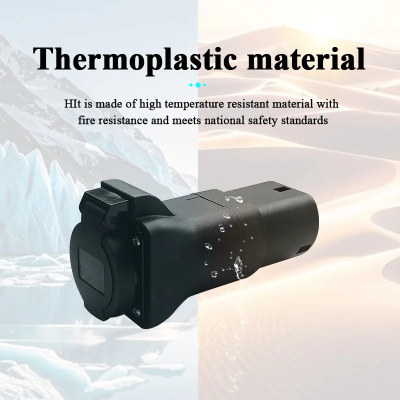 EVqiaoyi معدل شحن من النوع 2 إلى 220 فولت، محول بندق شحن المعايير IEC62196 من بندق إلى بندق، بندق تفريغ بندق الشحن للخيامية