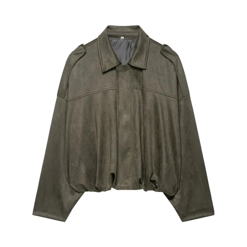 Imitation leather women's Jacket  one-piece spring / autumn coat classics Fashionable, casual, versatile, simple jacket