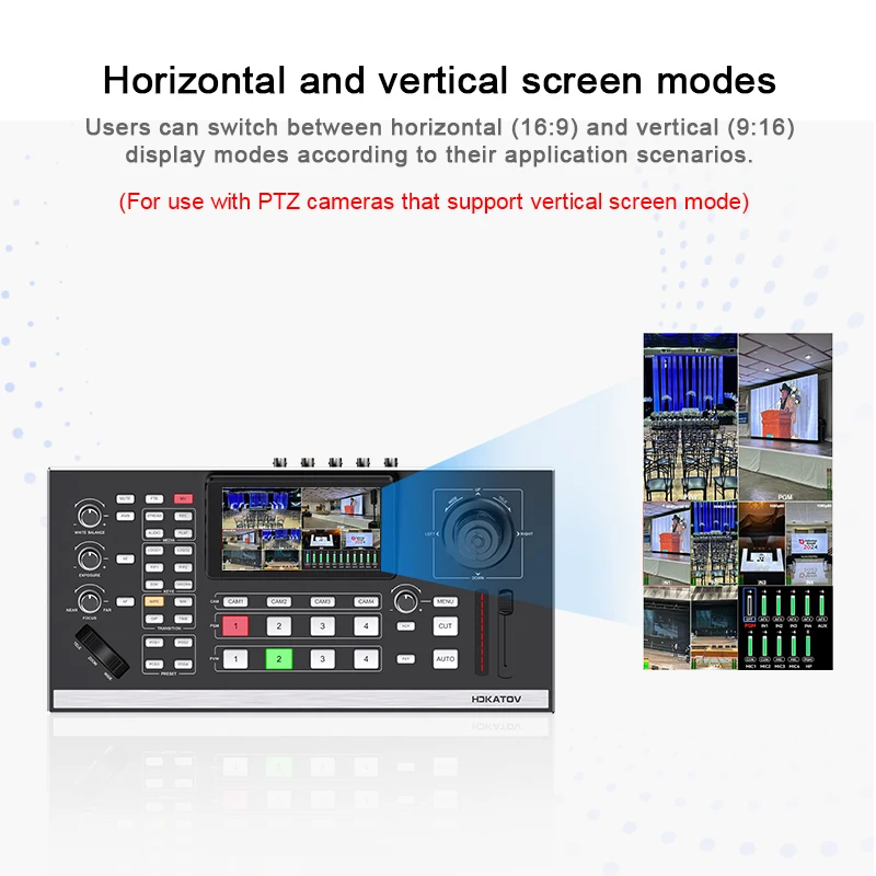 Professional Audio PTZ Switcher 4 Channels HDM1 Video Mixer Controller for PTZ Camera Live Streaming