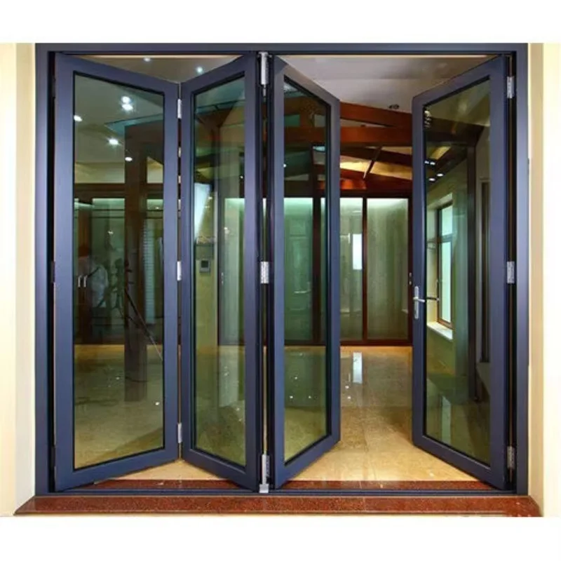 Waterproof for Household Use Stacking Door Tempered Glass Aluminum Frame Folding Doors High Quality Accordion Folding Doors