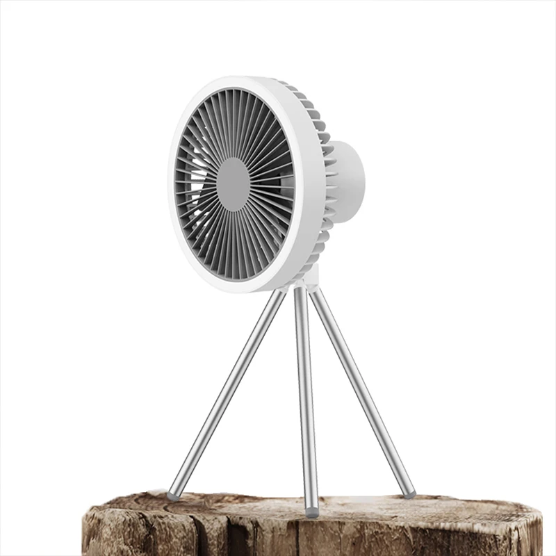 10000mAh Camping Fan Rechargeable Desktop Portable Air Circulator Wireless Ceiling Electric Fan with Power Bank LED Light Tripod