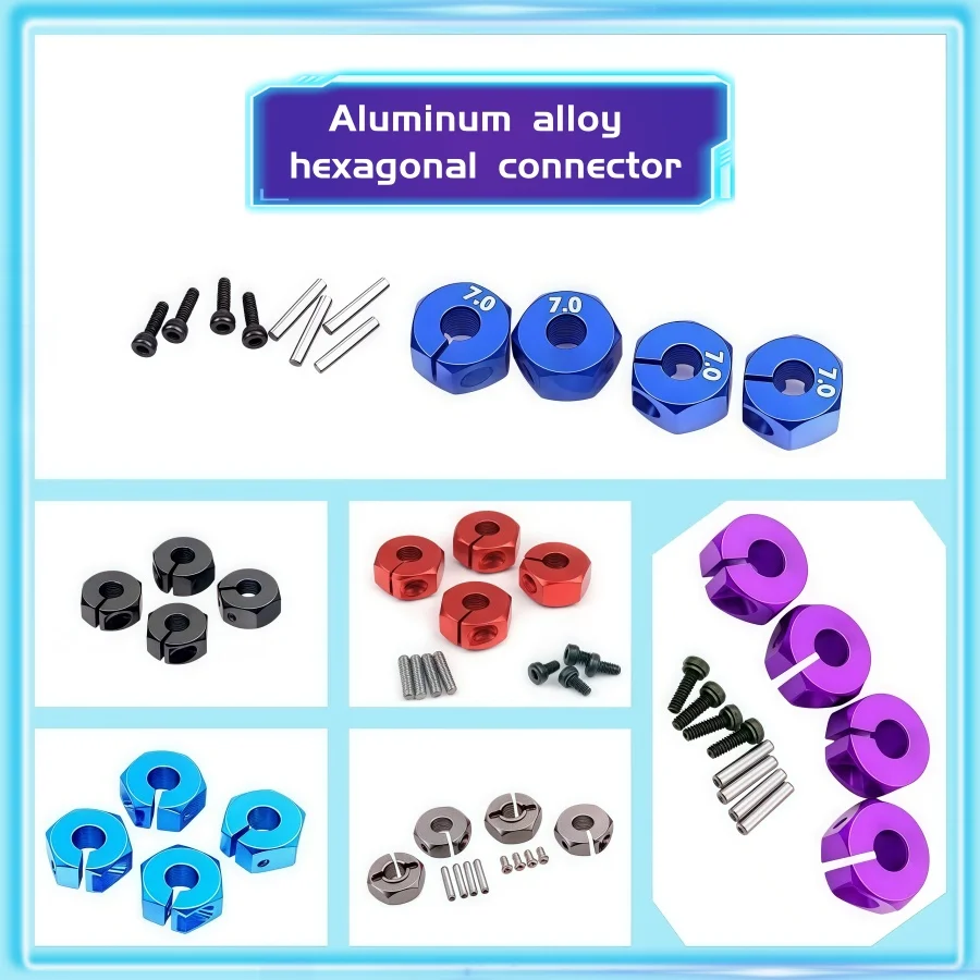 Wheel Hex Drive Hubs 4/5/6/7MM With Pins Screws Crawler Wheel Parts Multiple Color Aluminum for HSP HPI Tamiya Inner Hole: 5MM