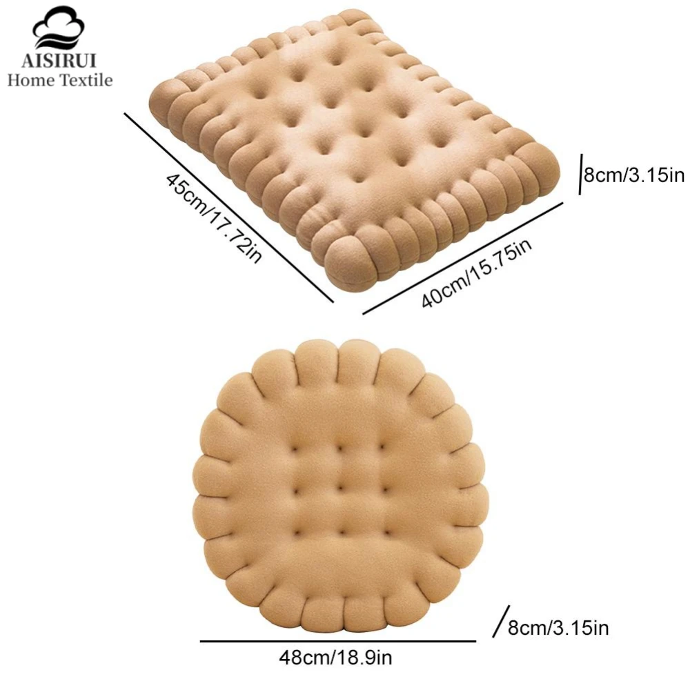 Seat Cushion Soft Texture Polypropylene Cookie Shaped Pillow Chair Car Seat Pad Decorative Cookie Tatami Back Cushion Sofa Cover