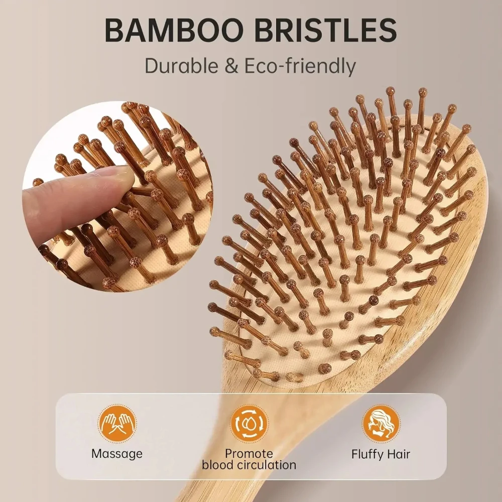1PC Bamboo Paddle Comb Air Cus - Bamboo Hair Brush recension och pris