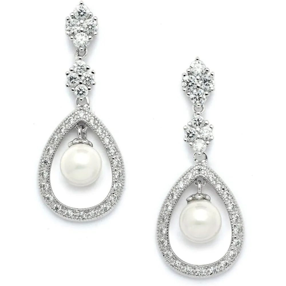 

Pearl Wedding Earrings for Bride Bridesmaid Prom Mother