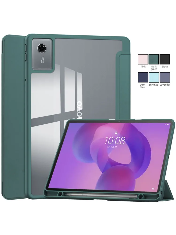 Pour Lenovo Idea Tab 11 étui avec porte-stylo acrylique clair couverture magnétique intelligente pour Coque Lenovo Idea Tab 11 tb336fu tb336zu étui