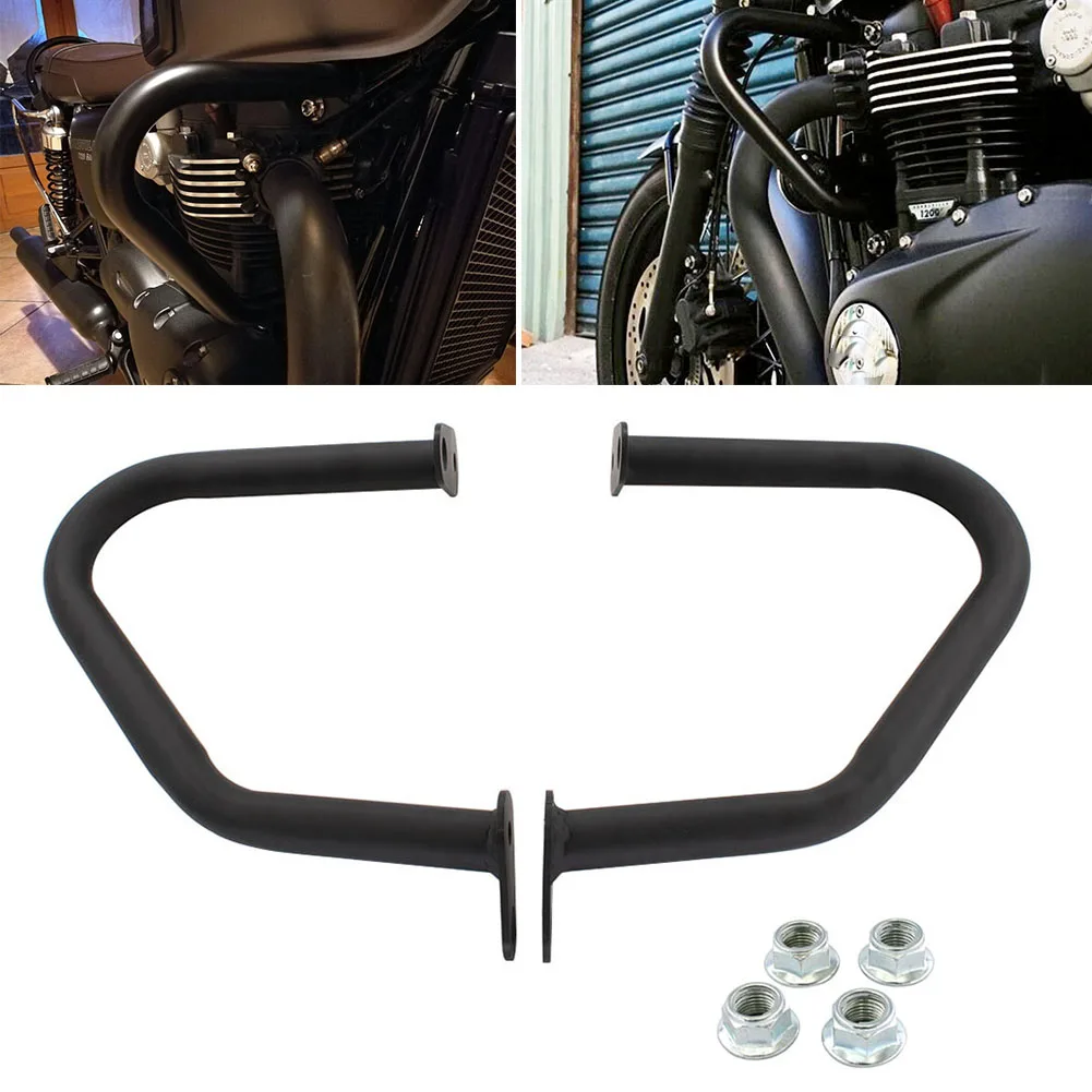 2Pcs Motorcycle Engine Guard Crash Bar Protector For Triumph Bonneville T100 T120 Thruxton 1200 Thruxton R Street Twin 2016-2020