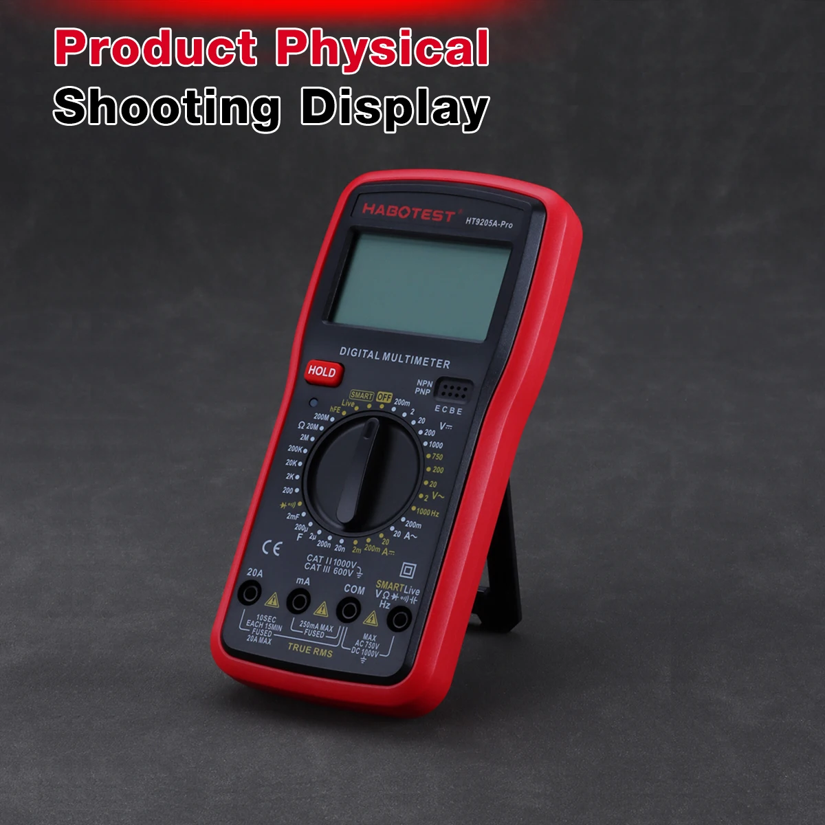HABOTEST HT9205A-PRO Digital Multimeter 2000 Counts AC/DC Voltage Current Resistance Capacitance Frequency Transistor Tester