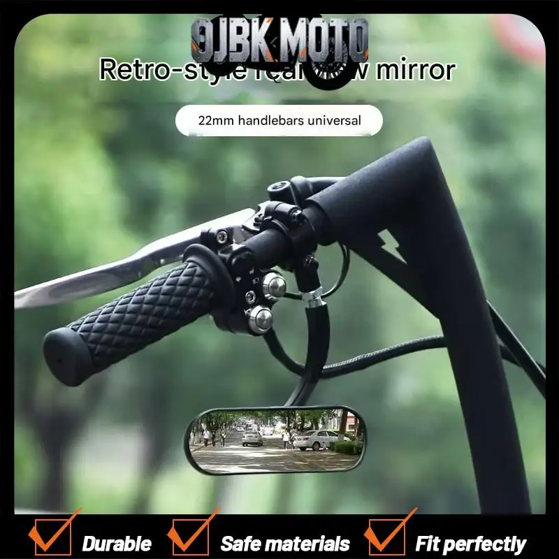 

【Perfect fit】Universal motorcycle retro high handlebar under-mount rearview mirror with reverse side mirror