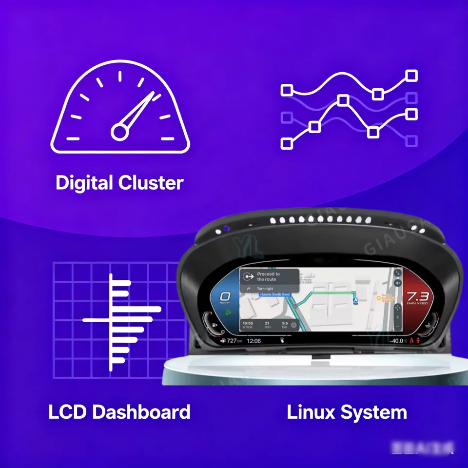 

YANFU 12,3-дюймовый полностью цифровой ЖК-дисплей для 5 серии 2003-2009 BMW E60 E61 E63 E64, обновленный приборной панели кластера
