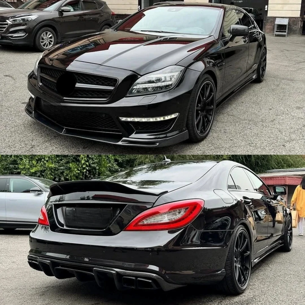 Carbon-Karosserie-Kit für Mercedes Benz CLS63 W218 2011-2013 Modifizierte Frontlippe Hecklippe Heckspoiler Seitenschweller