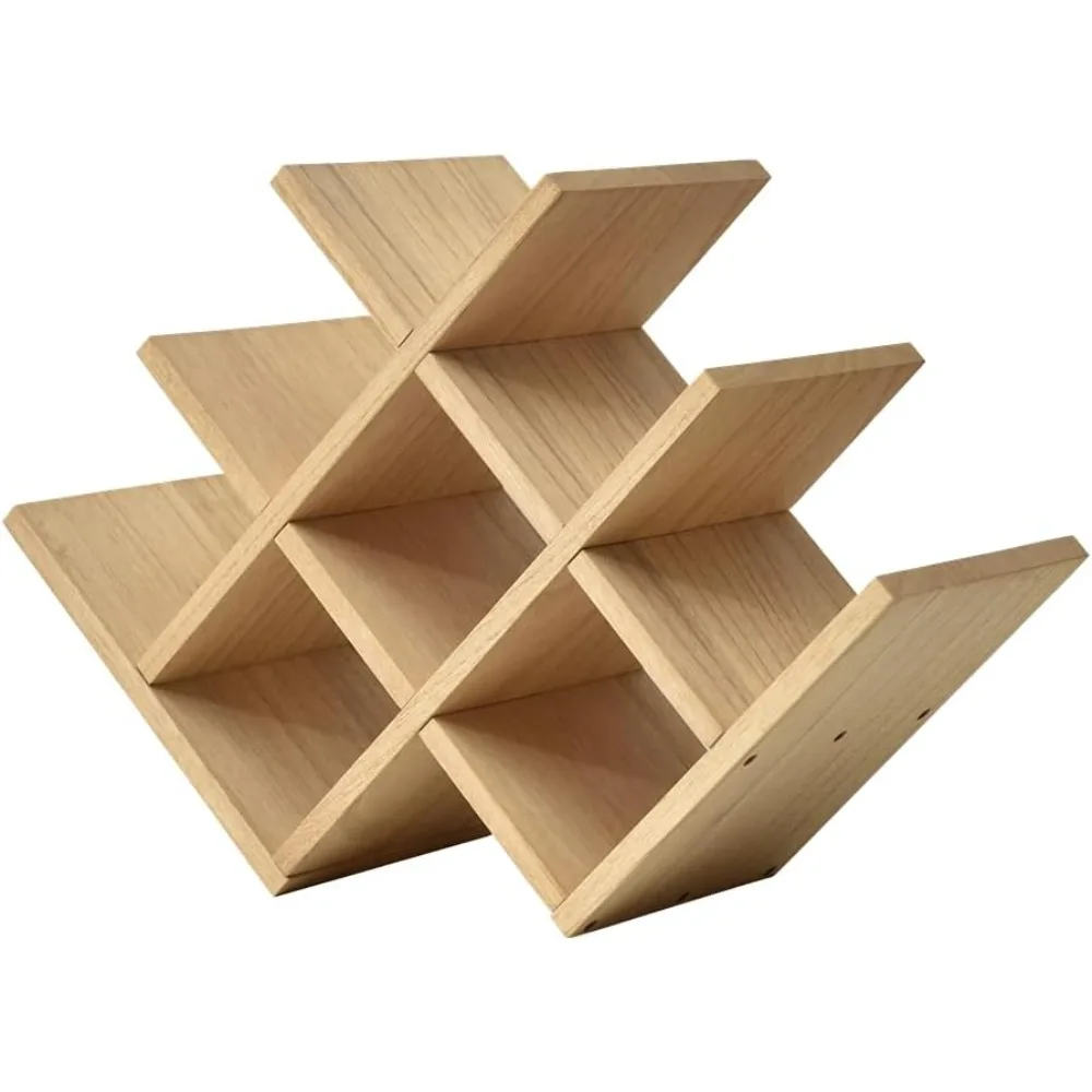 

KIRIGEN Деревянная полка для вина на 8 бутылок — 3-уровневая деревянная витрина для вина/полка для хранения вина на столешнице — держатель для бутылок/как