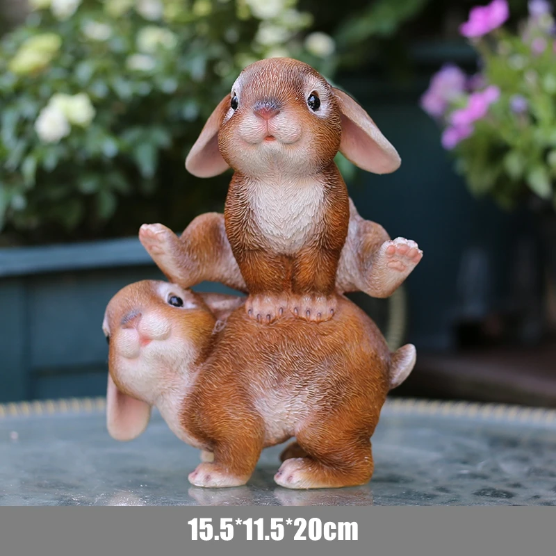 

Garden Rabbit Ornament Creative Pastoral Easter Cartoon Bunny Resin Crafts Home Furnishings