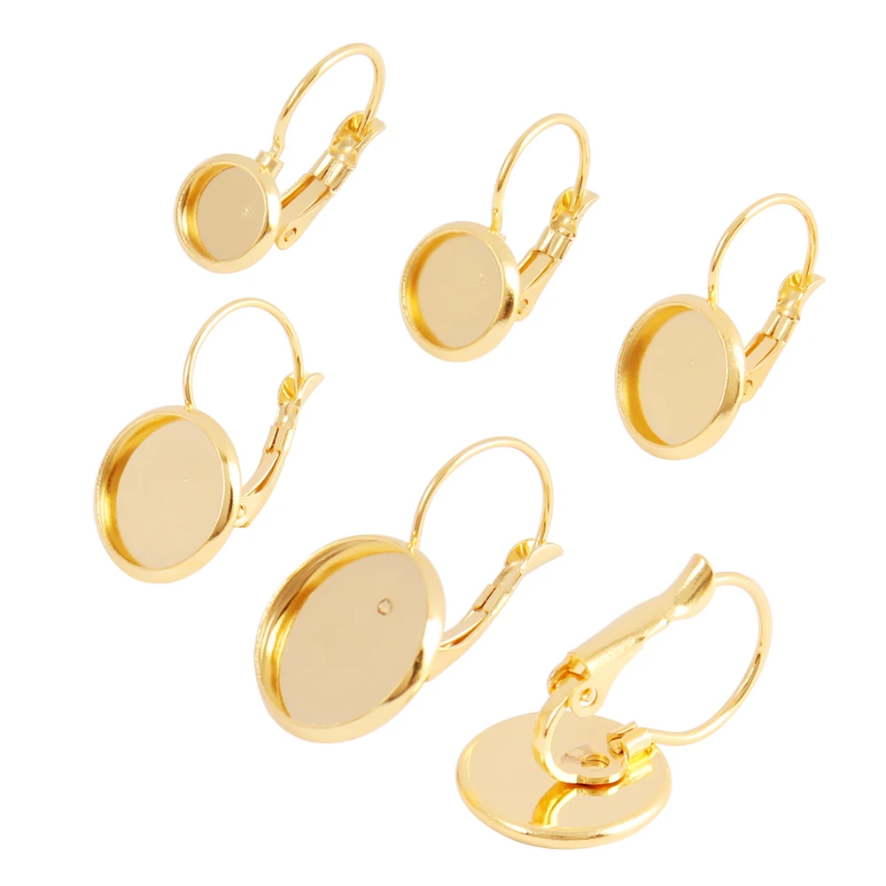 10 pçs de aço inoxidável orelha gancho descobertas brincos fechos gancho francês soldado bacia redonda brinco para diy jóias fazendo suprimentos