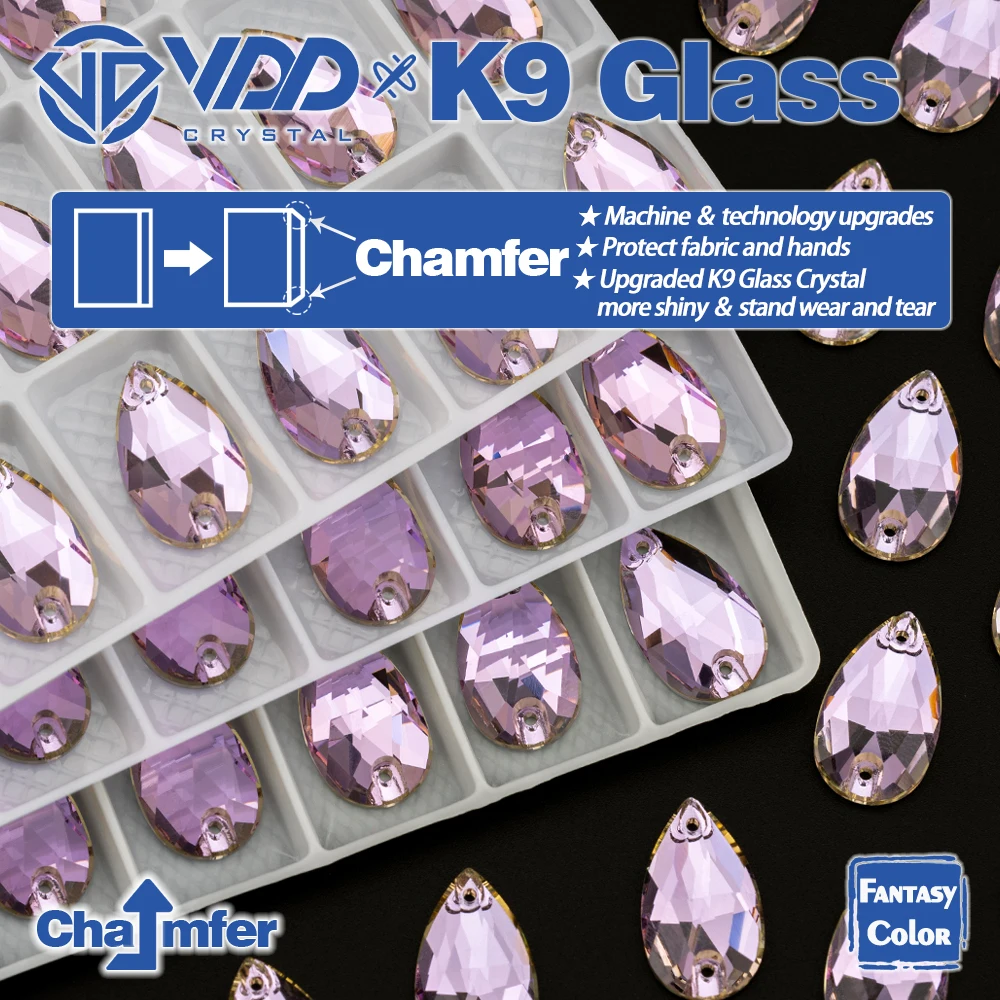 VDD S276 Violet Beam Top-Qualität AAAAA K9 Glas aufnähbare Strasssteine, Nähkristalle, flache Strasssteine für Kleidungsdekorationen – Detail 2