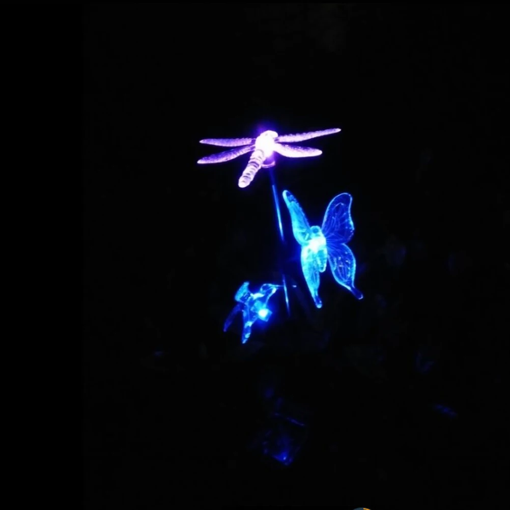 สวนสัตว์ไฟพลังงานแสงอาทิตย์ Stake ตกแต่งภูมิทัศน์ Hummingbird DRAGONFLY กันน้ํากลางแจ้ง LED YARD Pathway Lighting