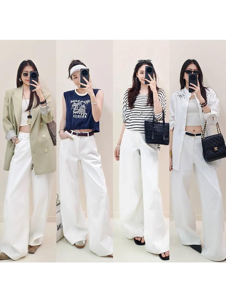 

High Waist Straight Leg Jeans Easy Care Technology Lazy Cowgirl High Waist Straight Cut Denim Pants Casual Women's Jeans
