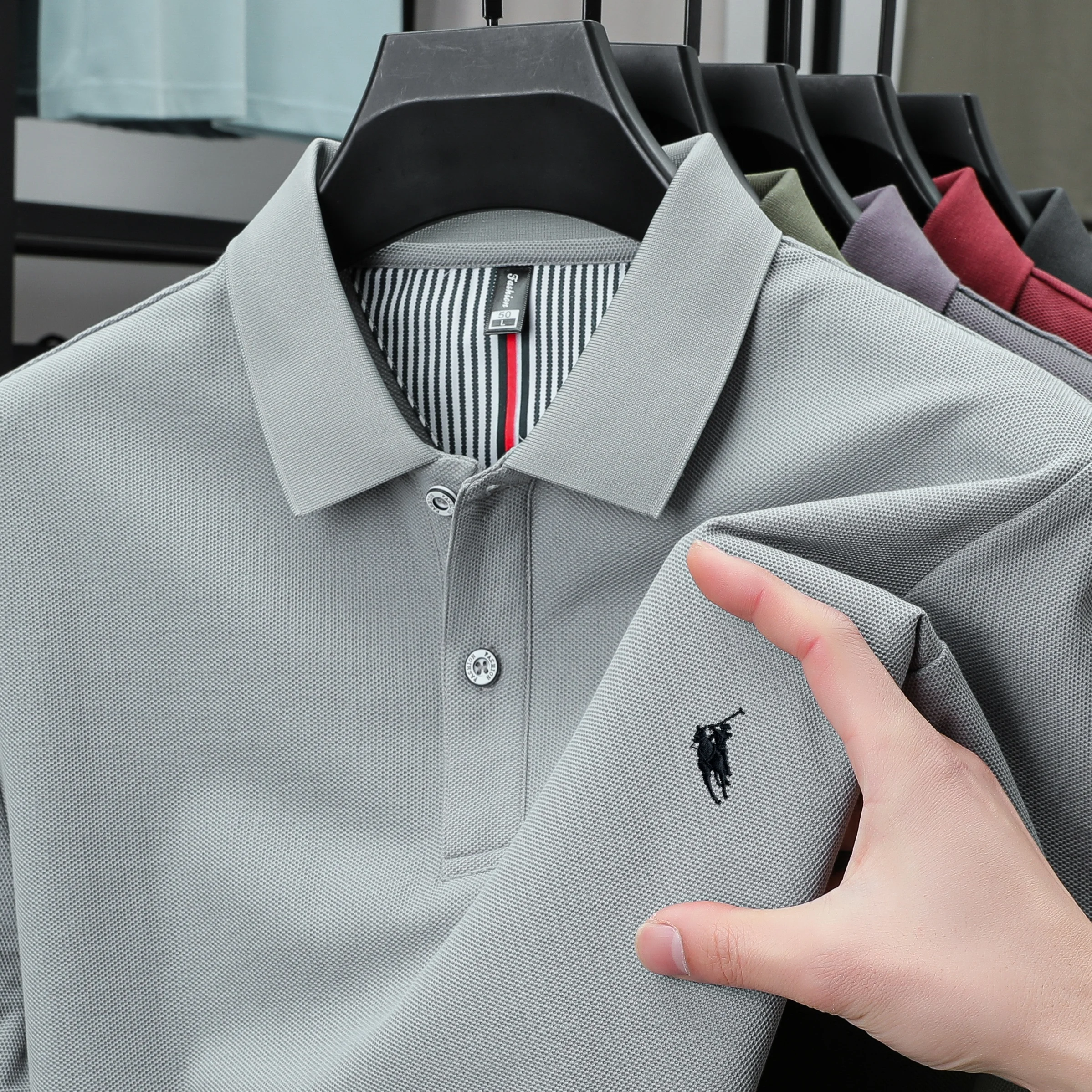 

100% pure cotton high-end brand men's short sleeve polo shirt summer fashion hot selling pony embroidery golf Paul's top T-shirt