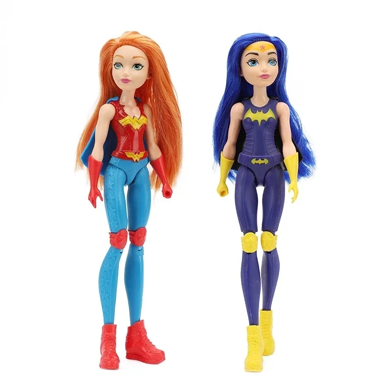 30cm 1/6 Super Hero Girls Gold/ Blue Hair Super Hero Wonder Woman Superwoman Doll Girl Toys for Kids Figma Moveable Jointed Doll