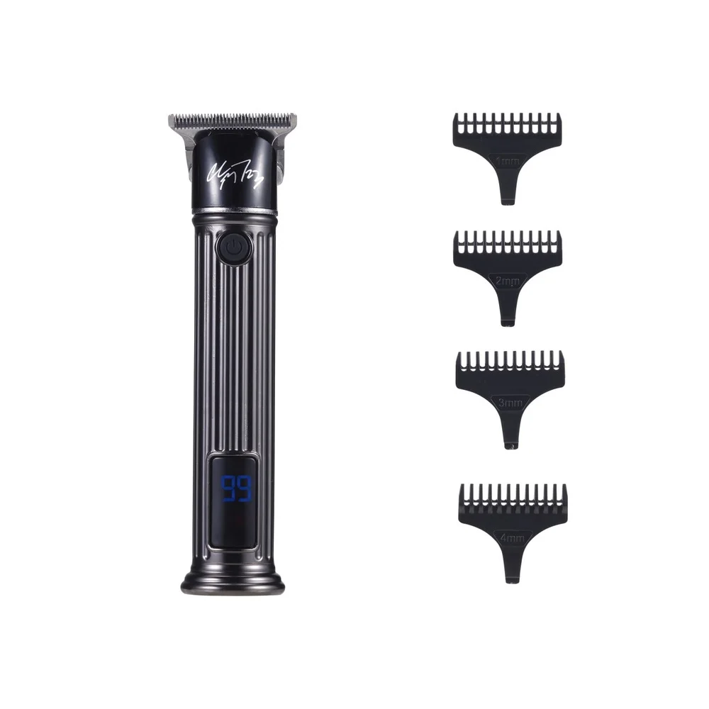 Kit tagliacapelli elettrico ricaricabile senza fili con lame in acciaio inossidabile Display a LED 4 guide a pettine da uomo