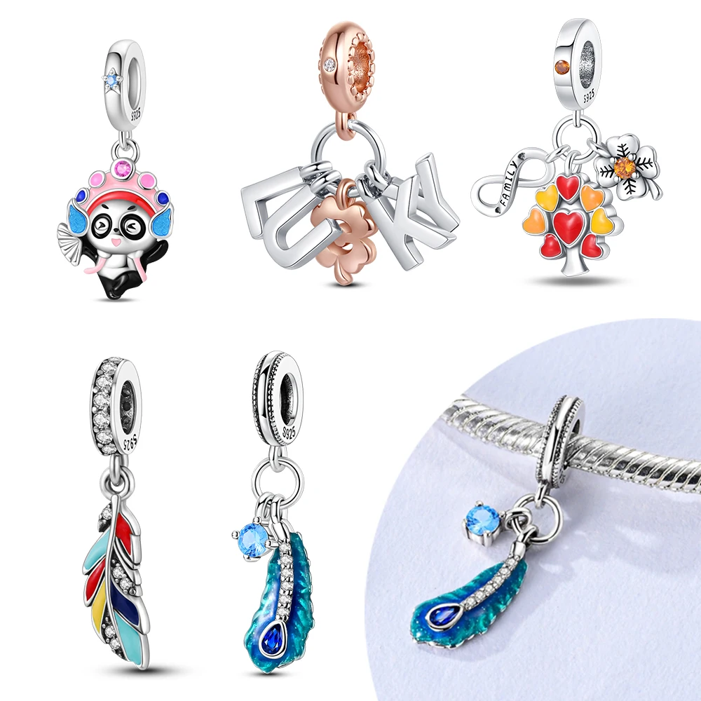 Abalorios de Plata 925 con Baño de Plata, Estilo Juvenil Otoñal, Compatibles con Pulseras de Abalorios Originales 925, Joyería, Regalos para Mujer