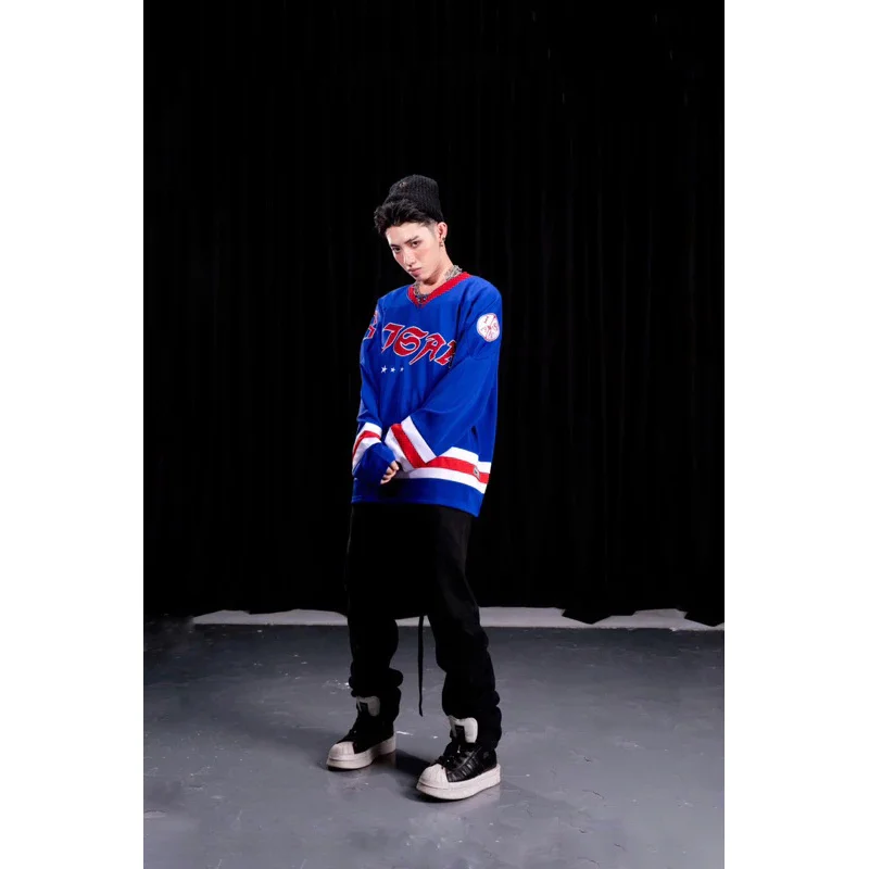 

Same casual hockey jersey embroidered with lettering ice hockey jersey men's quick drying jersey rugby jersey breathable