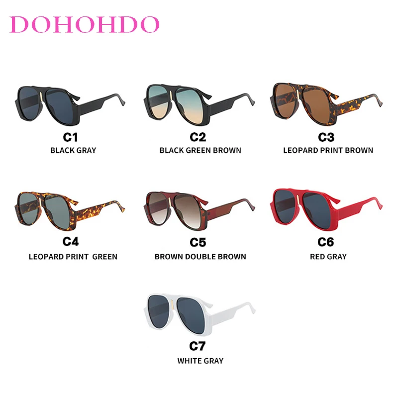 Retro Oversized Frame Punk Women Sunglasses Luxury Brand Design Men Sun Glasses Trendy Travel Drive Female Shades Goggles UV400