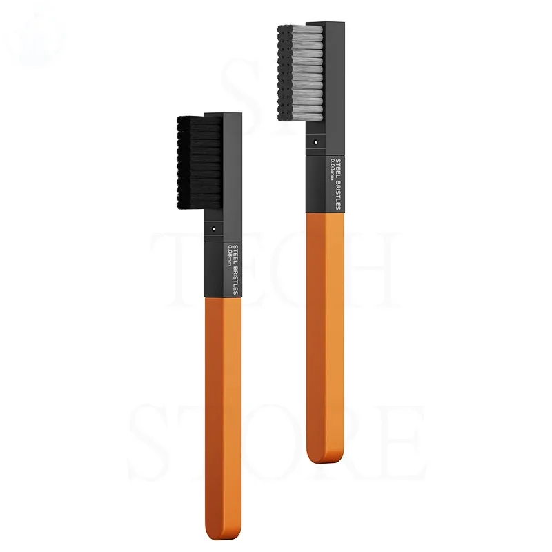 wylie Aluminnum Alloy  steel bristles 2 in 1 Frim Bristies Brush Cleaning Tools steel bristles Polishing Detail Brush