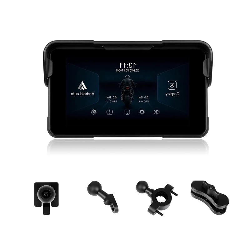 A96E-5Inch Portable Motorcycle Smart Screen Wireless Carplay Android Auto Motorcycle Accessories