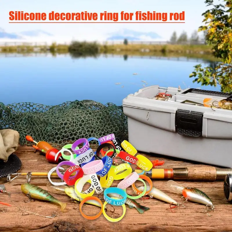 Silicone Bands 20pcs Racket Rings For Fishing Rods Decorative Elastic Band Rubber Rod Stopper Small Rod Wraps For Slingshot