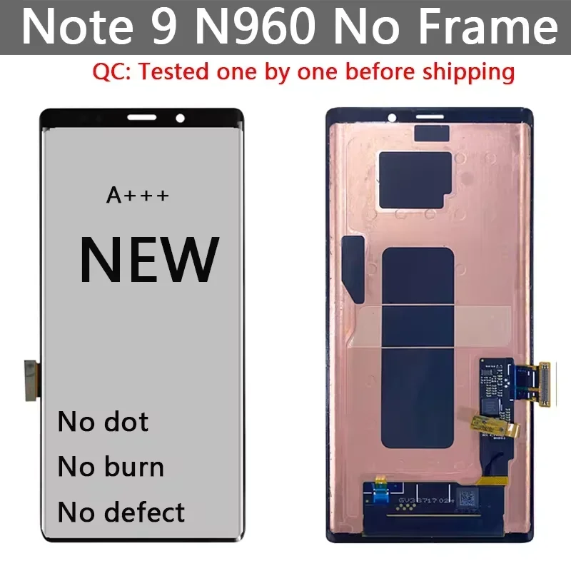 Super 6.4 inch AMOLED/OLED screen for Samsung Galaxy Note 9 n960f n960u n9600/DS LCD touch screen digitizer assembly with frame