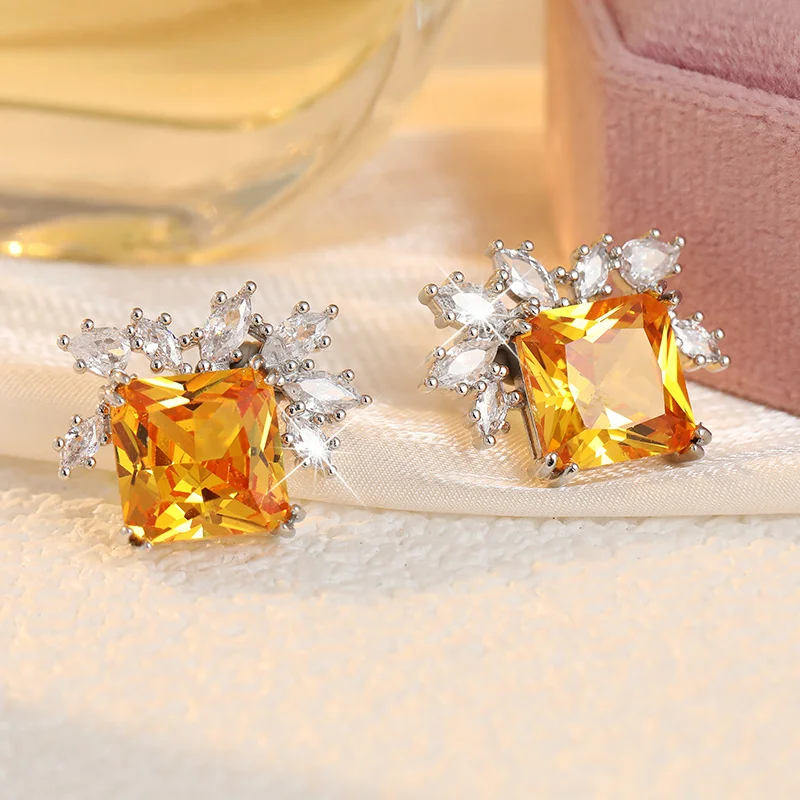 Wunderschöne, luxuriöse, glänzende Zirkon-Ohrringe für Damen, exquisite und modische Bankett- und Hochzeitsohrringe, eleganter Schmuck.