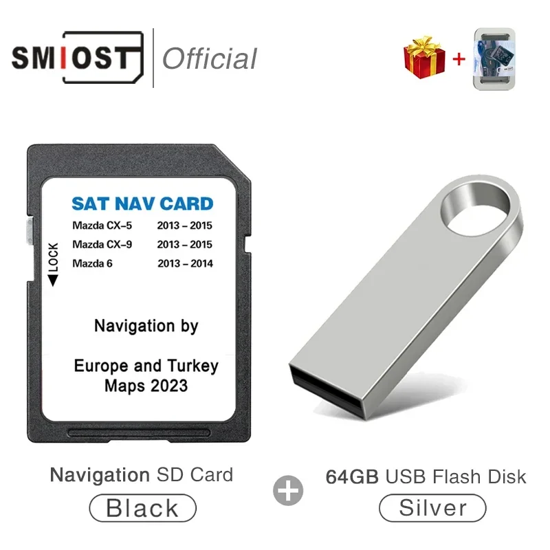 

SMIOST for Mazda 6 CX5 CX9 2022-2023 Memory card Navigation SD Card 8GB UK EU Turkey GPS Map Version Card Navi Software Update