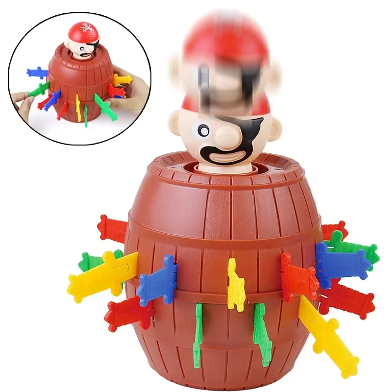 

New Funny Pirate Barrel Toys Lucky Game Jumping Bucket Sword Stab Pop Up Toy Family Jokes For Child Spoofing Puzzle Toys Gifts