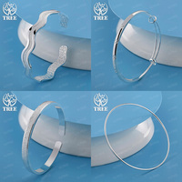 Classic 925 Sterling Silver Frosted Wavy Round Bangles Women's Fashion Jewelry Accessories Engagement Party Holiday Gift