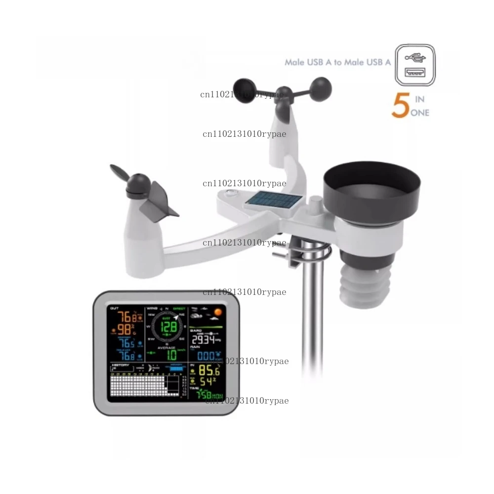 0345 WirelessMultifunction WeatherStation Wind Speed, Wind Direction, Rainfall, Temperature and Humidity24H/48H Weather Forecast