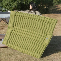 Outdoor Double Sleeping Pad for Camping Self-Inflating Mat Travel Bed  Sleeping Mattress with Pillow for Hiking