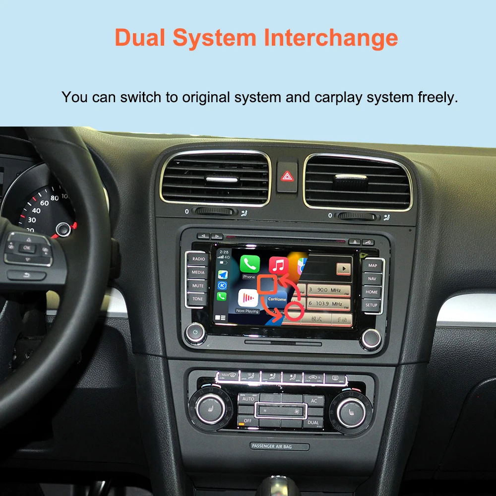 Bonroad Wireless Carplay Android Auto Nachrüst-Kits Modul für Volkswagen Passat B6 B7 Golf 6 RNS510 Serie Airplay Mirrorlink – Detail 8