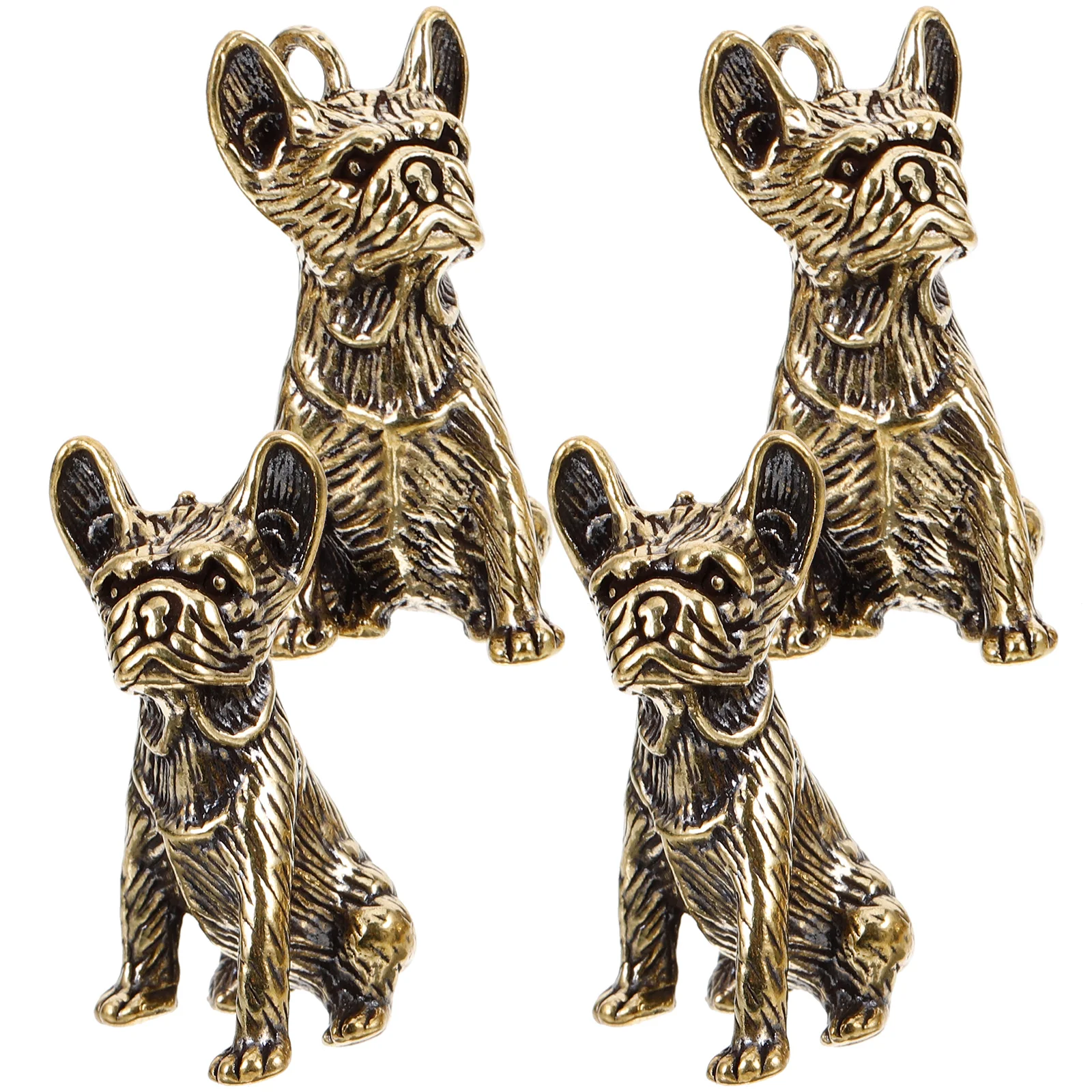 

4pcs Dog Pendant Charm Necklace Decorative Brass Charms for DIY Puppy Earrings Pendants Bracelet Ornaments Accessories Mini Dog