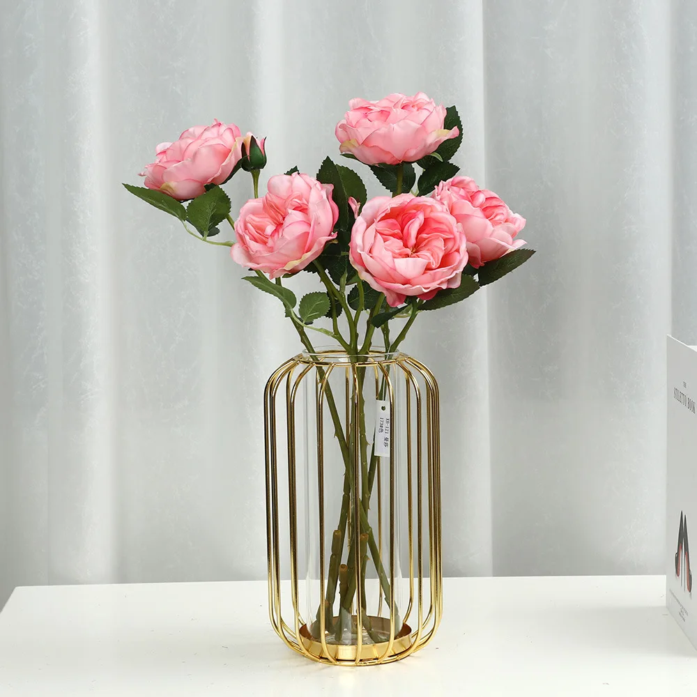 4Pcs Simulation Peonies Austin Rose Artificial Flowers Wedding Party Home Decoration Rose Flowers