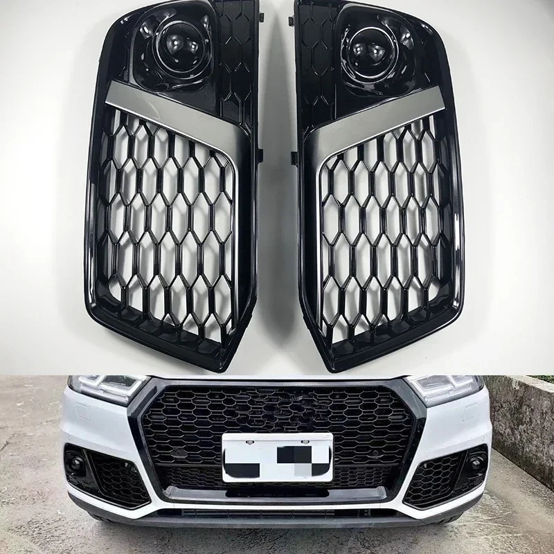 

Car Front Bumper Fog Light Lower Grille Fit for Audi Q5 2018-2019 Facelift Grill fast ship