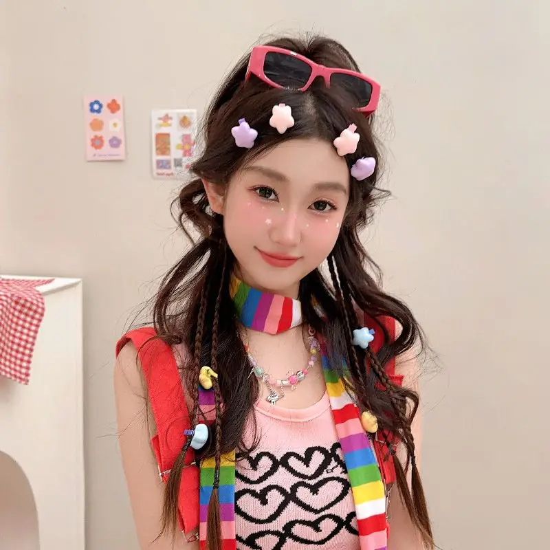 20Pcs/Lot Girls Hair Accessories Super Sweet Star Hairpin Summer Forehead Bangs Hair Clip Pentagram Head Barrettes New Headdress