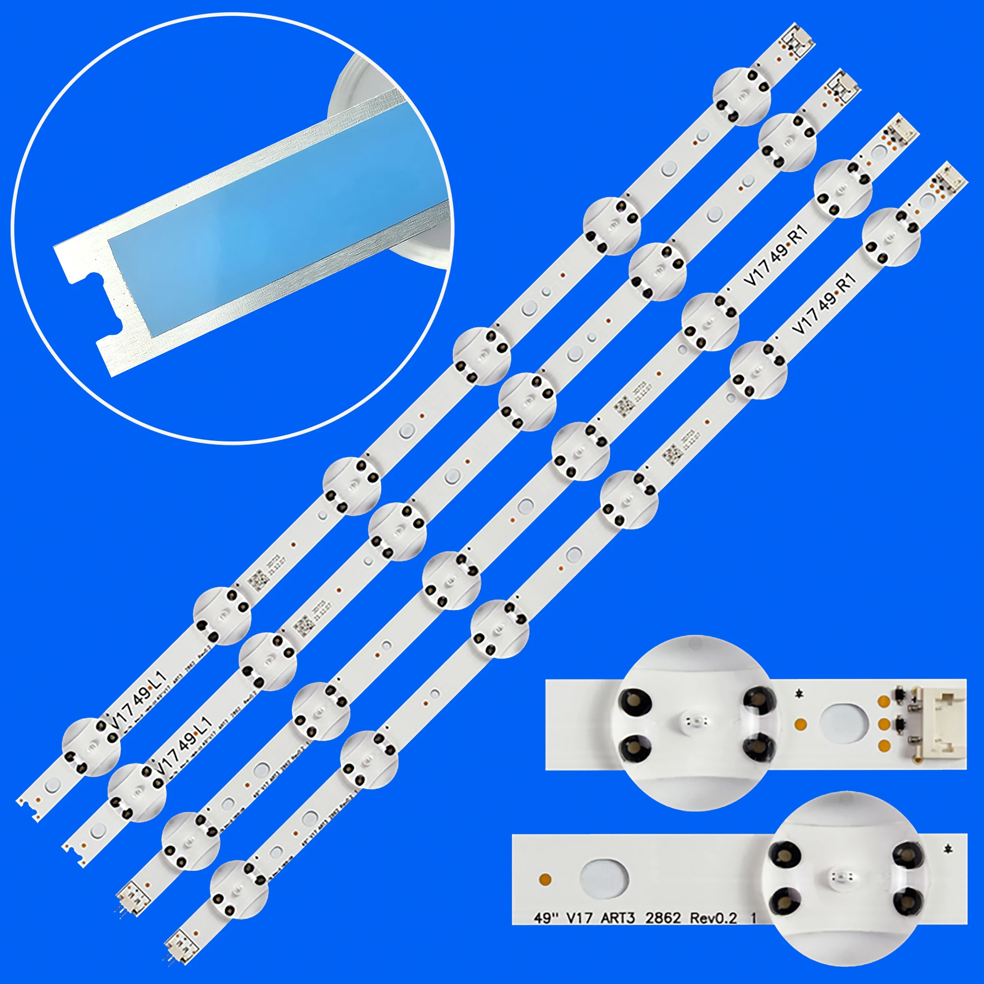 Strip lampu latar LED untuk 49uj6565 49uj6525 49uj6585 49uj6510 49uj6560 49UJ670V-ZD FK (FK) V17 49