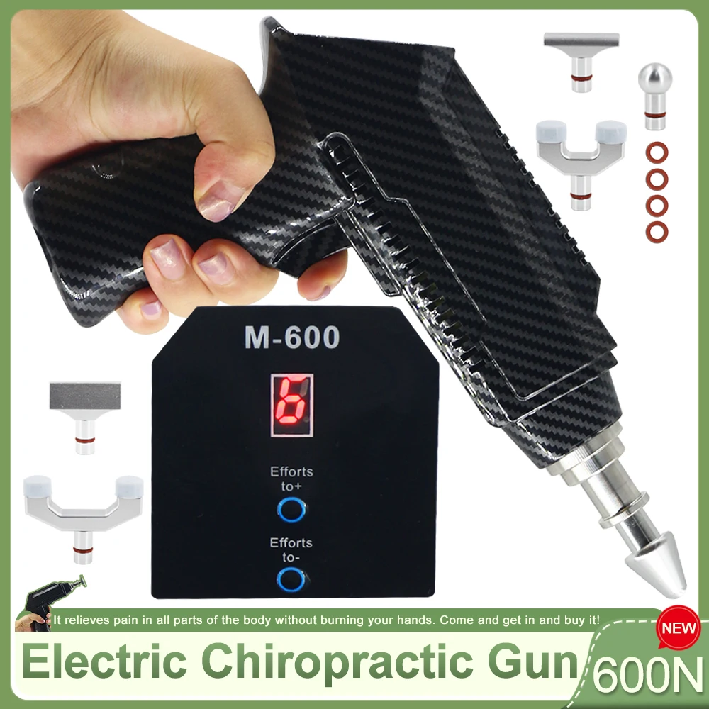 600N Electric Correction Gun Portable Spinal Adjustable Instrument Impulse Spine Cervical Massager Chiropractic Adjusting Tools