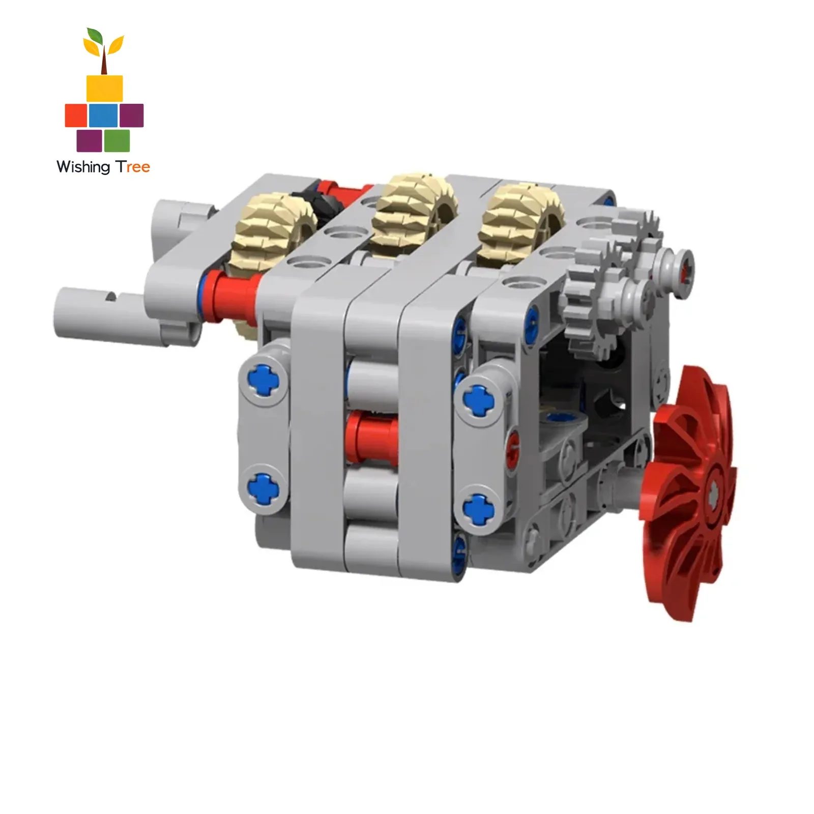 

DIY 2-Speed Compact Gearbox Building Blocks Kit with Electric Motor for STEM Learning