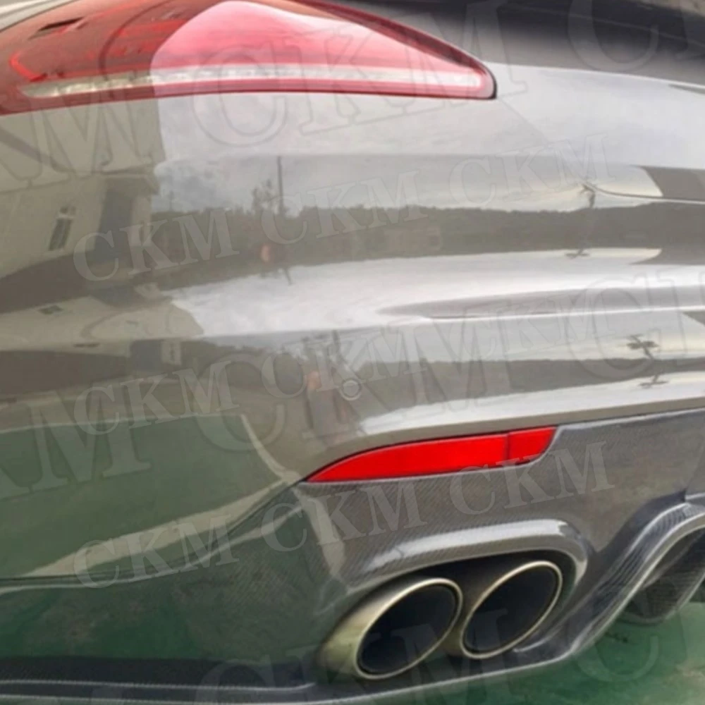 CKMUUER für Porsche Panamera 970 GTS Turbo S 2014-2017 Carbon-Faser Heckverkleidung Unterfahrschutz Heckdiffusor Spoilerlippe Auto