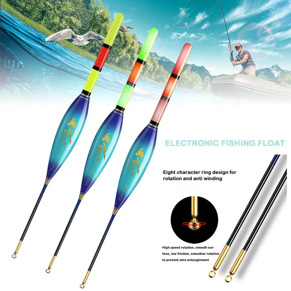 2pcs Indicator Electronic Fishing Float Slip Drift Tube Buoy Strike Light Float Bite and Change Colour 3 Light Bobbers