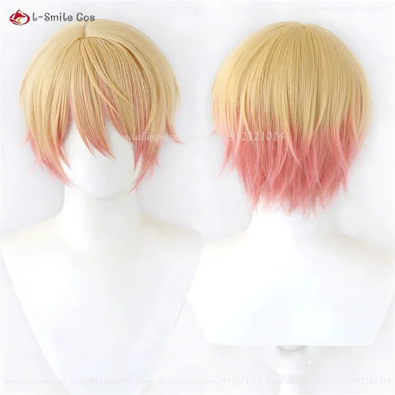 Peluca de Cosplay de Anime Tenma Tsukasa, pelucas Tms degradadas, pelo resistente al calor, pelucas de Anime + gorro de peluca